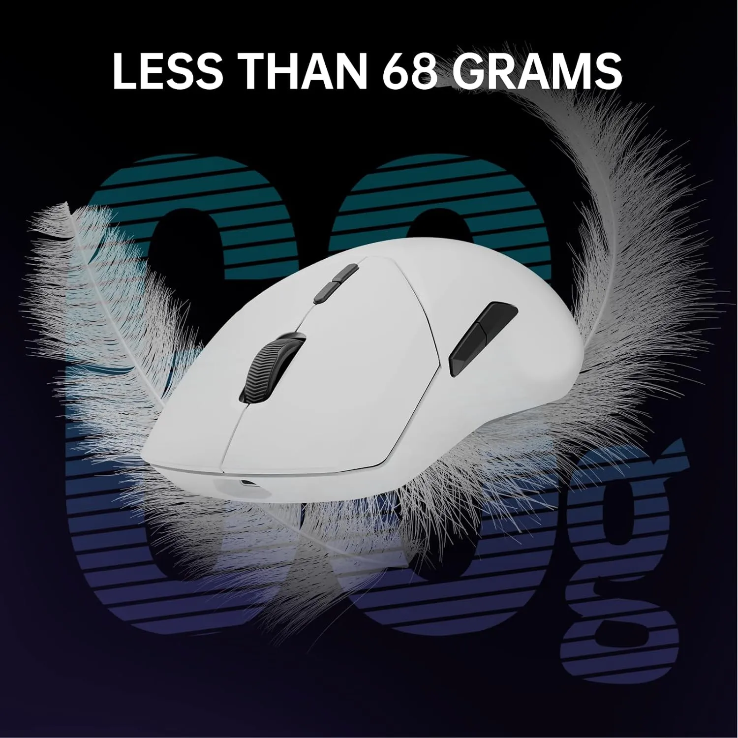 Rapoo VT9PRO 4K Wireless Gaming Mouse, PAW 3398 Sensor, 26000 DPI, 4KHz Polling Rate, 0.25ms Response Time, Lightweight, 10 Programmable Buttons, 180h Battery Life, On-Board Memory, PC - White