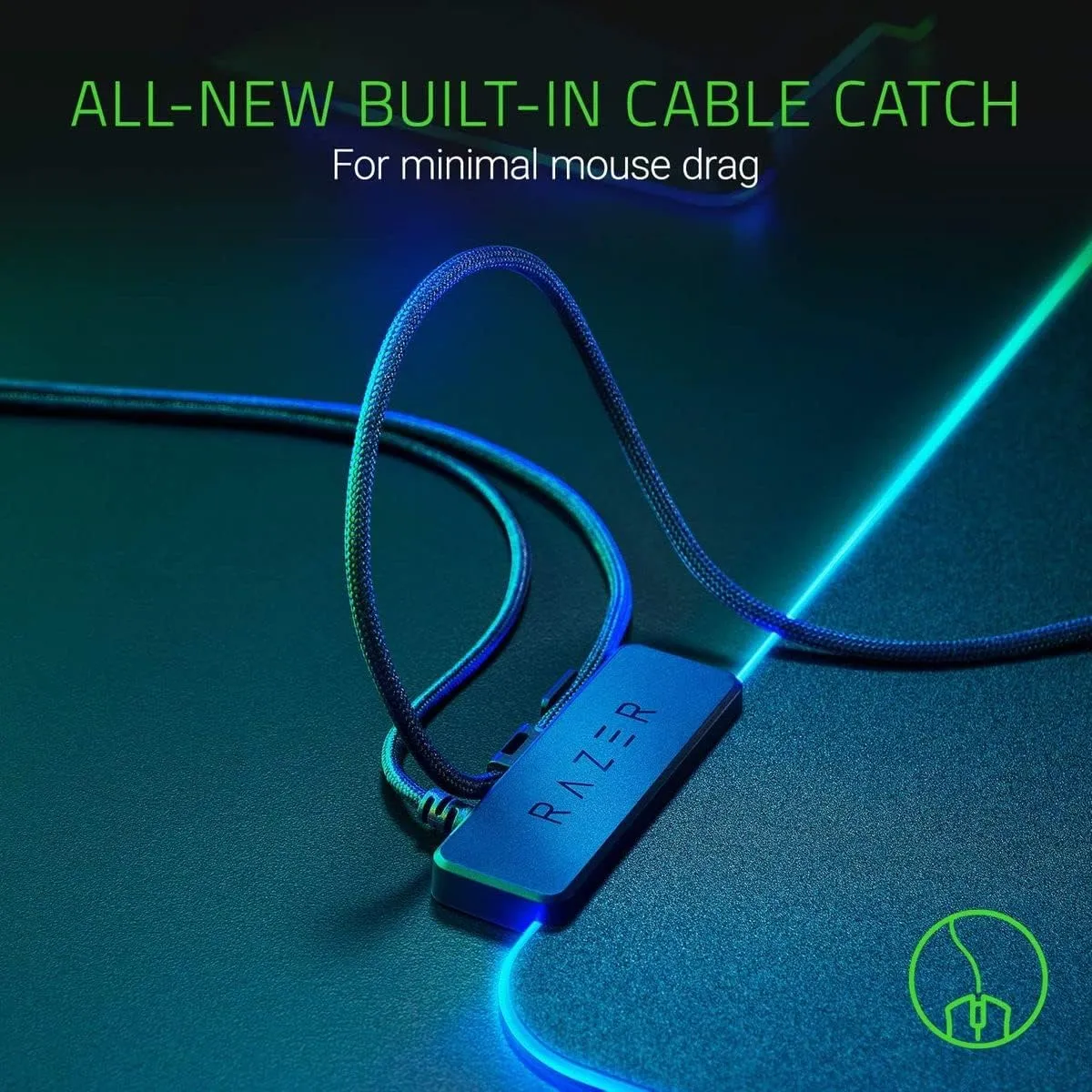 Razer Firefly Hard V2 RGB Gaming Mouse Pad: Customizable Chroma Lighting, Built-in Cable Management, Balanced Control & Speed, Non-Slip Rubber Base