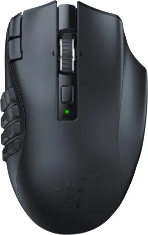 Razer Naga V2 HyperSpeed Wireless MMO Gaming Mouse: 19 Programmable Buttons - FGen-2 - (Renewed)