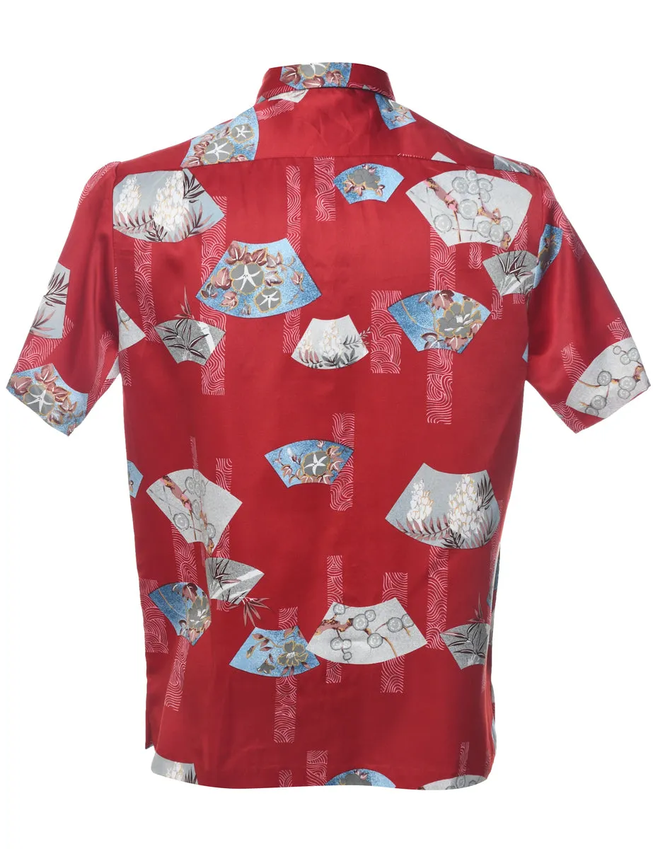 Red Classic 1970s Patterned Shirt - S