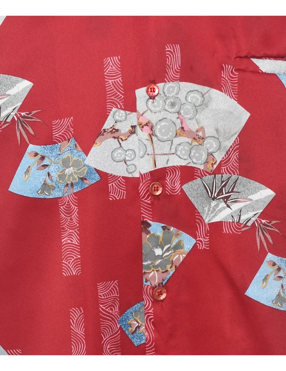 Red Classic 1970s Patterned Shirt - S
