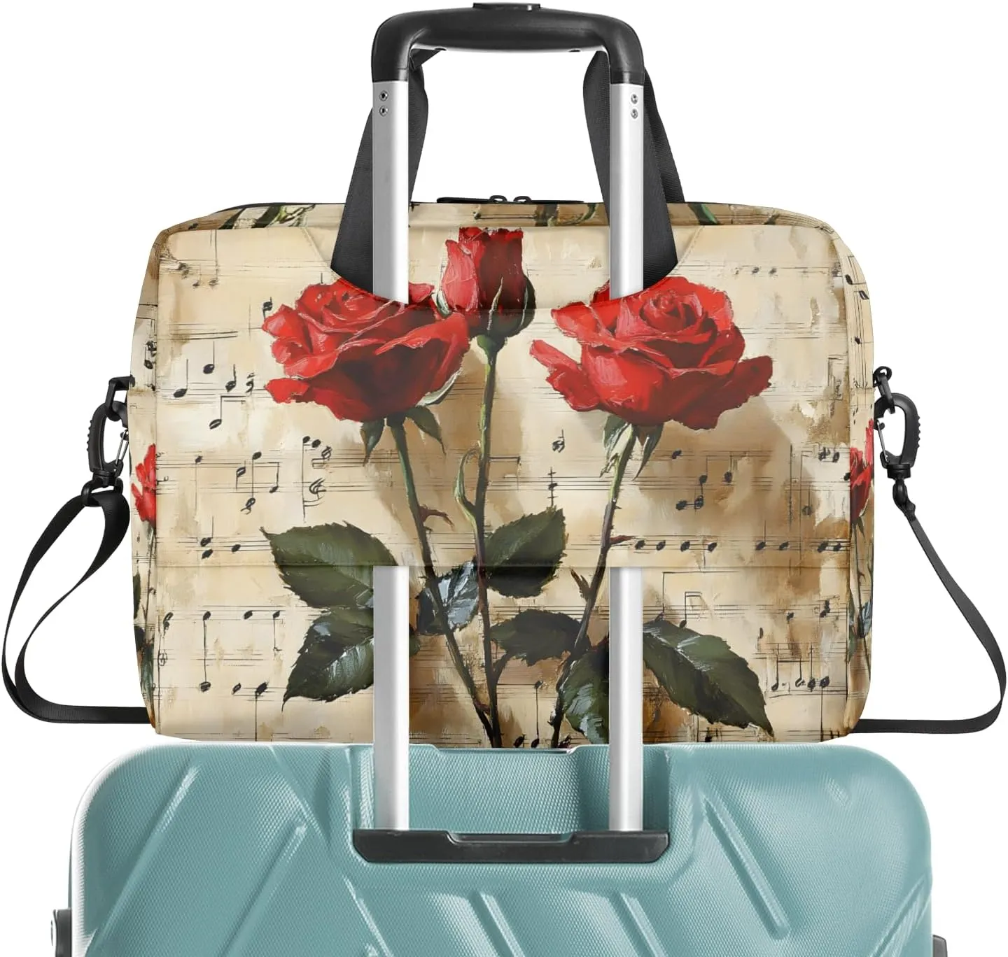 Red Rose Laptop Bag for 14 15 15.6 Inch, Waterproof Laptop Sleeve Case Computer Cover Carrying Bag Travel Work Briefcase Shoulder Bags