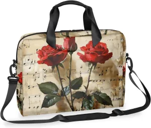 Red Rose Laptop Bag for 14 15 15.6 Inch, Waterproof Laptop Sleeve Case Computer Cover Carrying Bag Travel Work Briefcase Shoulder Bags