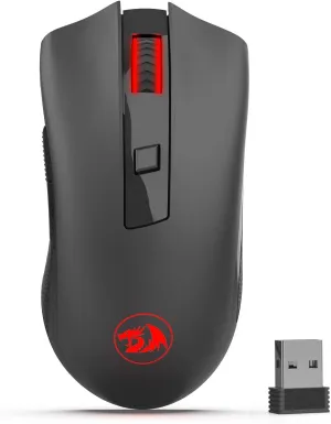 Redragon M652 Optical 2.4G Wireless Mouse with USB Receiver, Portable Gaming & Office Mice, 5 Adjustable DPI Levels, 6 Buttons for Desktop, MacBook, Notebook, PC, Laptop, Computer