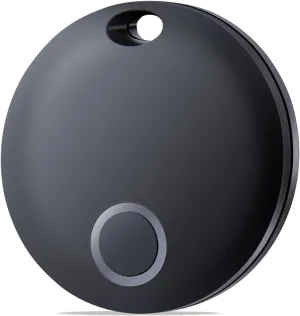 Reyke Key Finder, Bluetooth Luggage Tracker Tag Item Locator for Keys, Wallet, Suitcase and More, Works with Apple Find My (iOS only), IP67 Waterproof, Replaceable Battery, 1 Pack Black