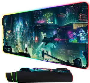 RGB Mouse Pad, XXL LED Gaming Mouse Mat Heavy Duty Anty Slip 35.4 * 15.7 Inches greencity
