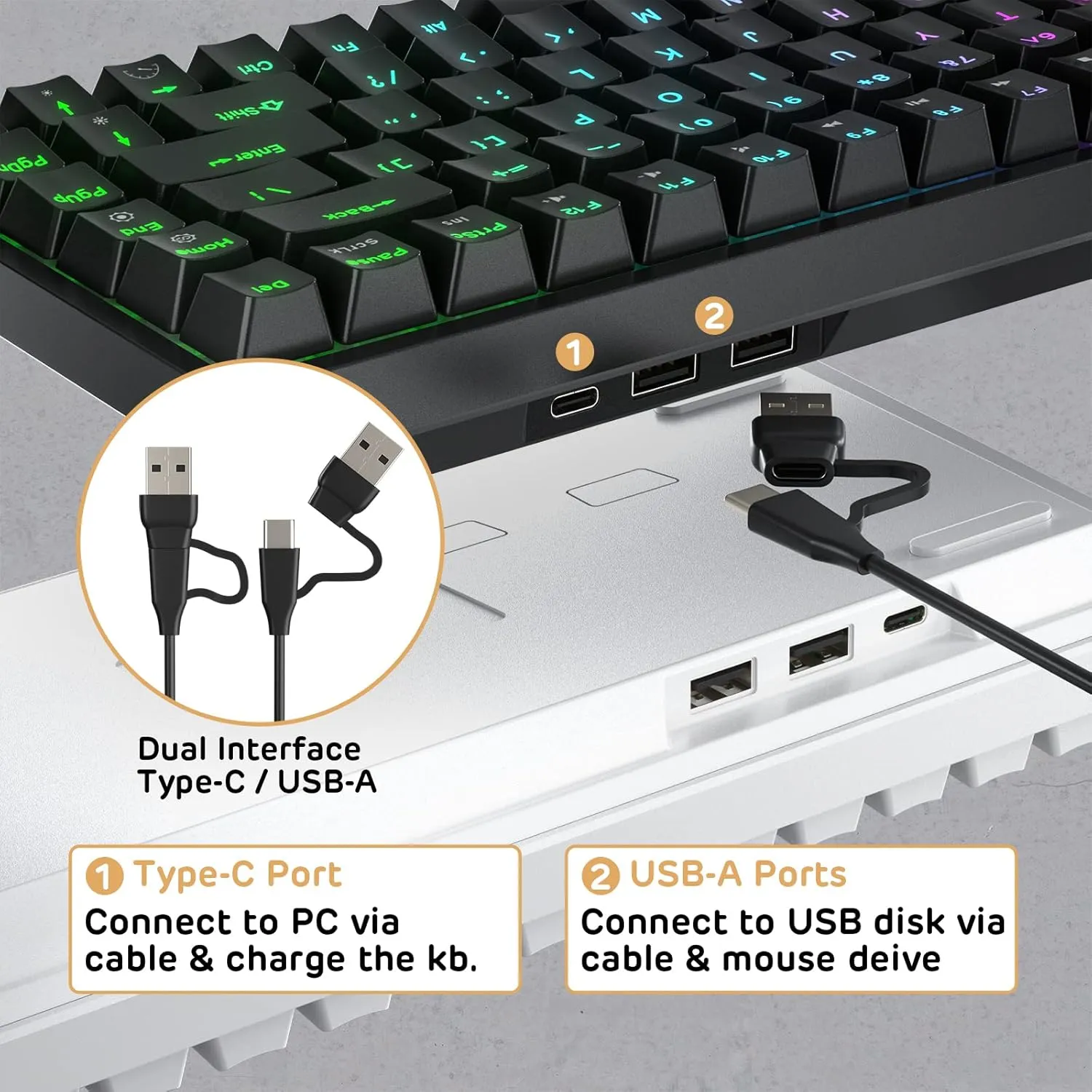 RK ROYAL KLUDGE RK84 Wired RGB 75% Hot Swappable Mechanical Keyboard, 84 Keys Tenkeyless TKL Gaming Keyboard w/Programmable Software, RK Red Switch
