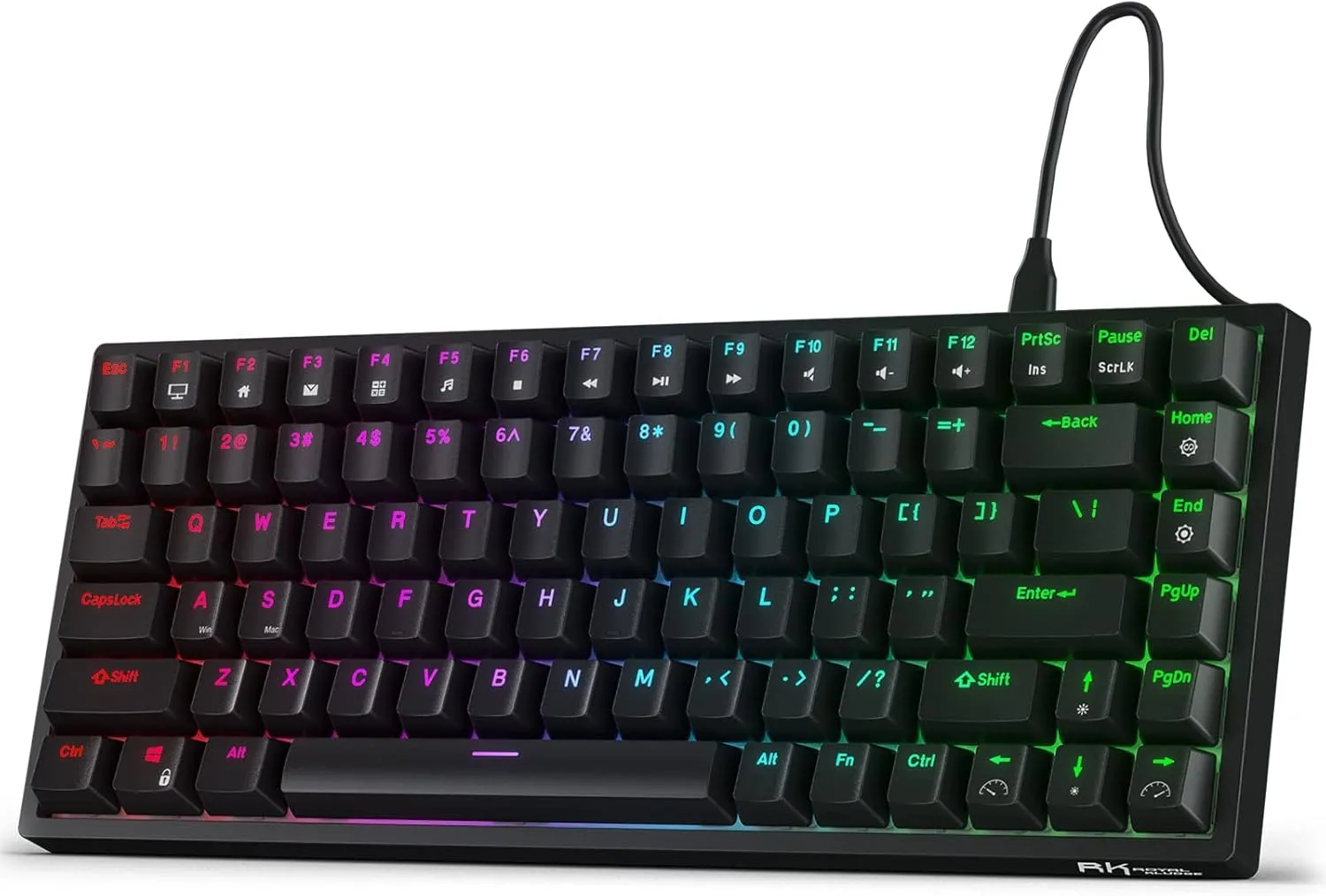 RK ROYAL KLUDGE RK84 Wired RGB 75% Hot Swappable Mechanical Keyboard, 84 Keys Tenkeyless TKL Gaming Keyboard w/Programmable Software, RK Red Switch