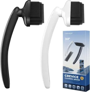 Rotatebrush - Rotating Crevice Cleaning Brushes, Home Essentials, Cleaner Scrub Brush Tool, Cleaning Supplies for Shower, Bathroom, Kitchen, Toilet, Window (2, White&Black)