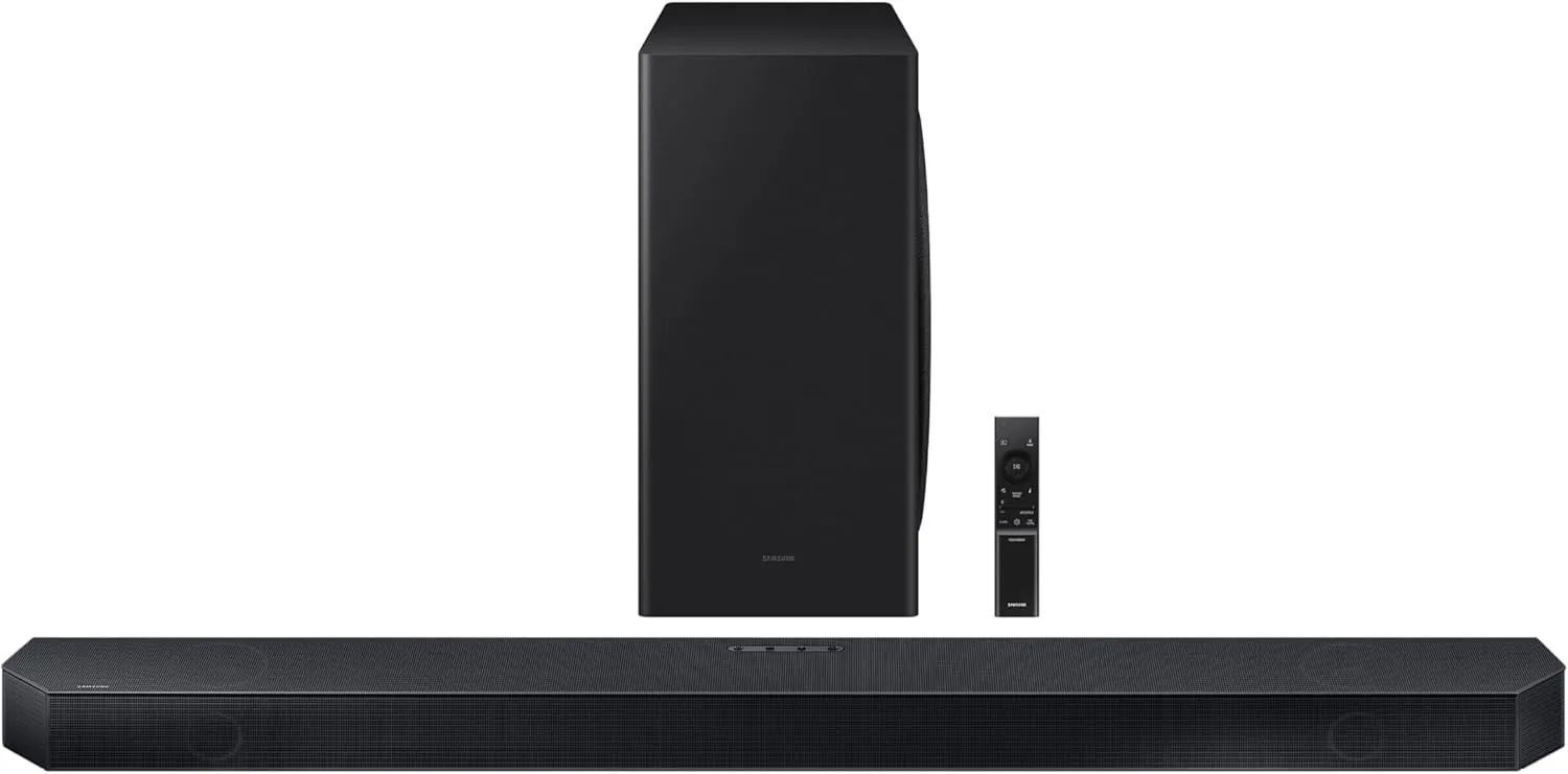 Samsung QS730D 3.1.2ch Soundbar w/Wireless Dolby Atmos Audio, Q-Symphony, SpaceFit Sound Pro, Adaptive Sound, Game Mode Pro, Black (Renewed)