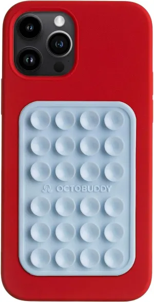 Silicone Suction Phone Case Adhesive Mount - Hands-Free, Strong Grip Holder for Selfies & Videos - Durable, Easy to Use - iPhone & Android Compatible - 2.25 x 3.25, Baby Blue