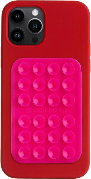 Silicone Suction Phone Case Adhesive Mount - Hands-Free, Strong Grip Holder for Selfies & Videos - Durable, Easy to Use - iPhone & Android Compatible - 2.25 x 3.25, Hot Pink