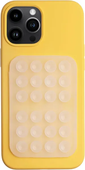 Silicone Suction Phone Case Adhesive Mount - Hands-Free, Strong Grip Holder for Selfies & Videos - Durable, Easy to Use - iPhone & Android Compatible - 2.25 x 3.25, Transparent