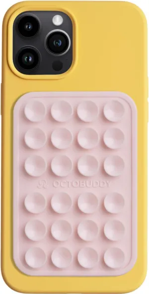 Silicone Suction Phone Case Adhesive Mount - Hands-Free, Strong Grip Holder for Selfies and Videos - Durable, Easy to Use - iPhone and Android Compatible - 2.25 x 3.25, Chalk Pink