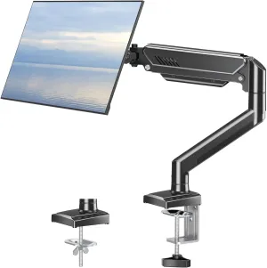 Single Monitor Arm Fits up to 32 Inch, Desk Mount Holds 4.4-19.8lbs Computer Screen, Full Motion Gas Spring, VESA Mount 75x75, 100x100, Freelift