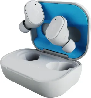 Skullcandy Grind In-Ear Wireless Earbuds, 40 Hr Battery, Skull-iQ, Alexa Enabled, Microphone, Works with iPhone Android and Bluetooth Devices - Light Grey/Blue