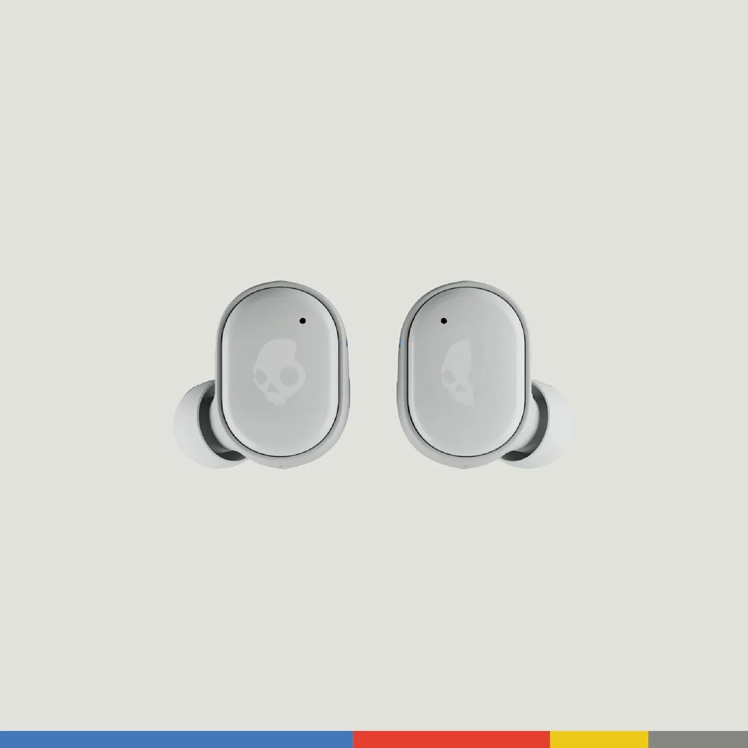 Skullcandy Grind In-Ear Wireless Earbuds, 40 Hr Battery, Skull-iQ, Alexa Enabled, Microphone, Works with iPhone Android and Bluetooth Devices - Light Grey/Blue