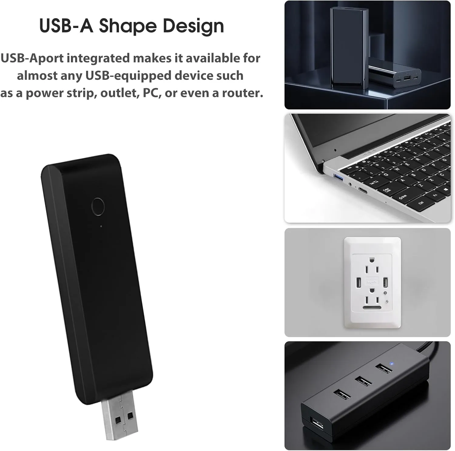 Smart Hub for Motorized Blinds Compatible with Alexa, Google Assistant, SmartThings, USB-Aport Integrated, Control up to 20 Motors, Wi-Fi 2.4GHz to Sub-1G 433MHZ, Black