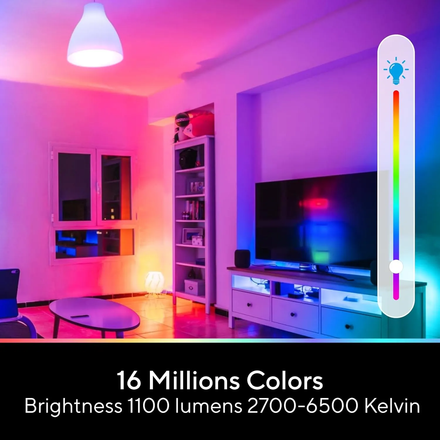 Smart Light Bulbs, 1100 Lumen, 90 CRI WiFi Mesh & Bluetooth Color Changing A19 Light Bulb, 16 Million DIY Colors RGB Light Bulbs, Compatible with Alexa, Google Assistant Home App, 4 Pack