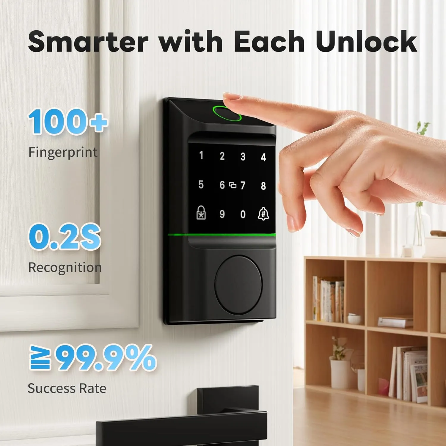 Smart Lock for Front Door, Keyless Entry Door Locks with Keypad, Fingerprint Door Lock Deadbolt, APP Control, IP53 Waterproof,Easy Install