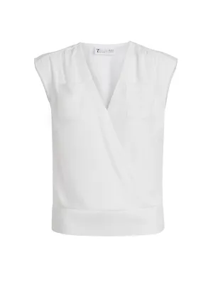 Smocked Wrap Blouse