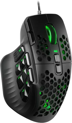 SOLAKAKA SM809 MMO Gaming Mouse Wired RGB with 9 Side Buttons, 22800 DPI High Precision Sensor Optical Ergonomic Gamer Mouse,16 Programmable Custom Macro Shortcuts Remapping PC Gaming Mice for Windows