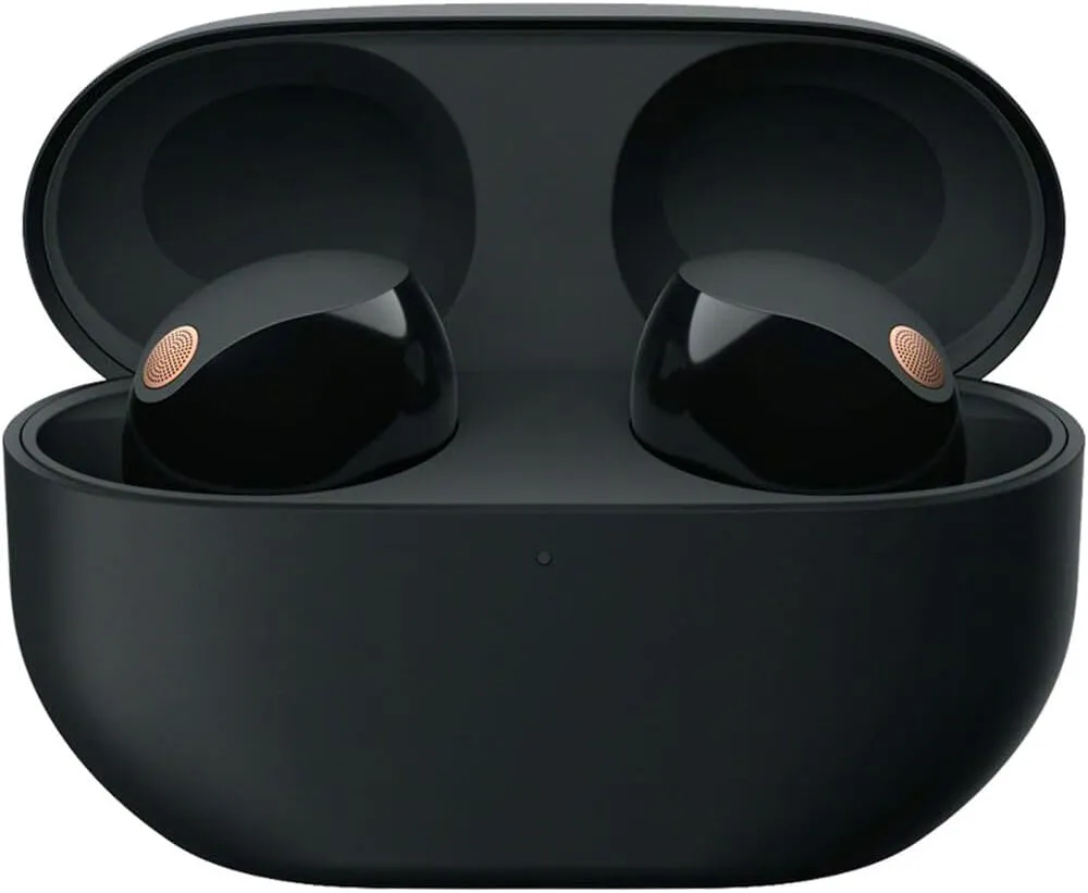 Sony WF-1000XM5 Industry Leading Noise Canceling Truly Wireless Earbuds (Black) Bundle with Silicone Case (Pink), Memory Foam Ear Tips, USB-A to USB-C Cable & 1 YR CPS Enhanced Protection Pack