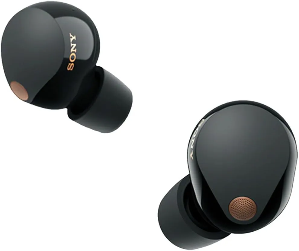 Sony WF-1000XM5 Industry Leading Noise Canceling Truly Wireless Earbuds (Black) Bundle with Silicone Case (Pink), Memory Foam Ear Tips, USB-A to USB-C Cable & 1 YR CPS Enhanced Protection Pack
