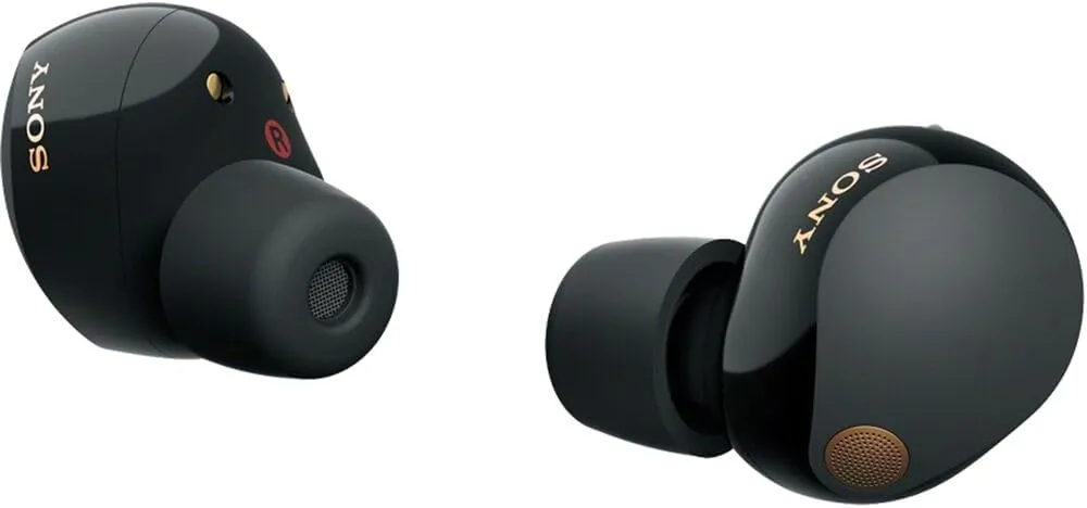 Sony WF-1000XM5 Industry Leading Noise Canceling Truly Wireless Earbuds (Black) Bundle with Silicone Case (Pink), Memory Foam Ear Tips, USB-A to USB-C Cable & 1 YR CPS Enhanced Protection Pack
