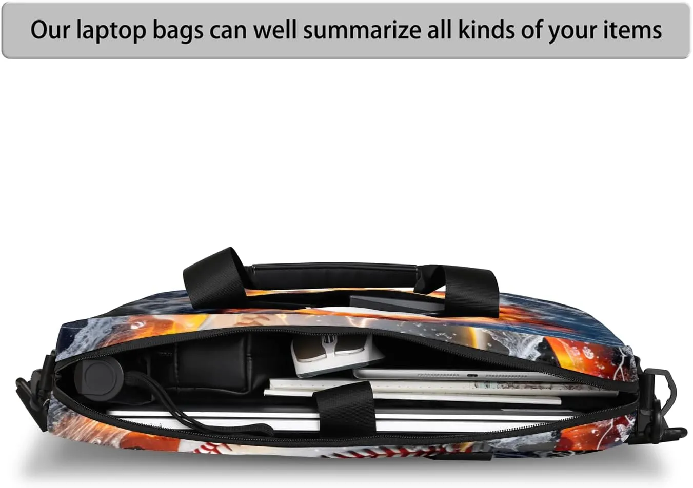 Sports Baseball Themed Laptop Sleeve Case 14 15 15.6 inch, Sports Baseball Themed Laptop Briefcase Shoulder Bag Waterproof Travel Computer Cover Carrying Bags