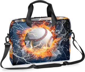 Sports Baseball Themed Laptop Sleeve Case 14 15 15.6 inch, Sports Baseball Themed Laptop Briefcase Shoulder Bag Waterproof Travel Computer Cover Carrying Bags