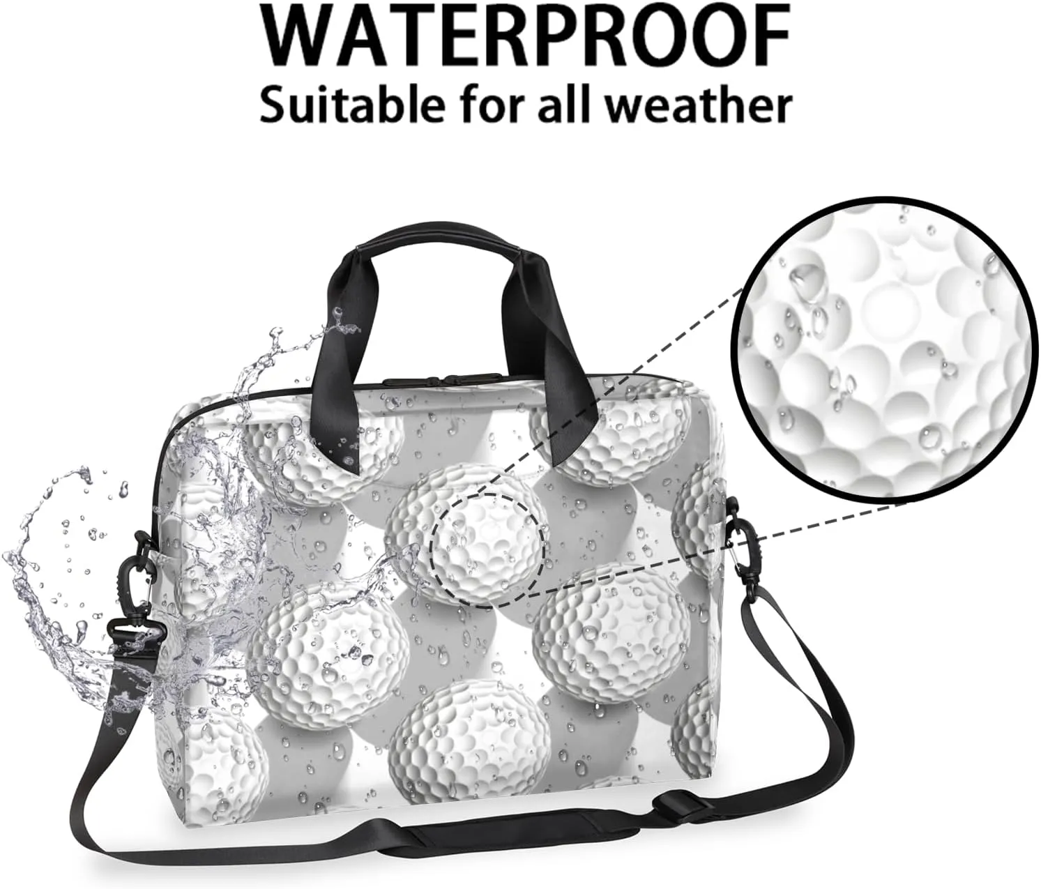 Sports Golf Laptop Sleeve Case 14 15 15.6 inch, Sports Golf Laptop Briefcase Shoulder Bag Waterproof Travel Computer Cover Carrying Bags