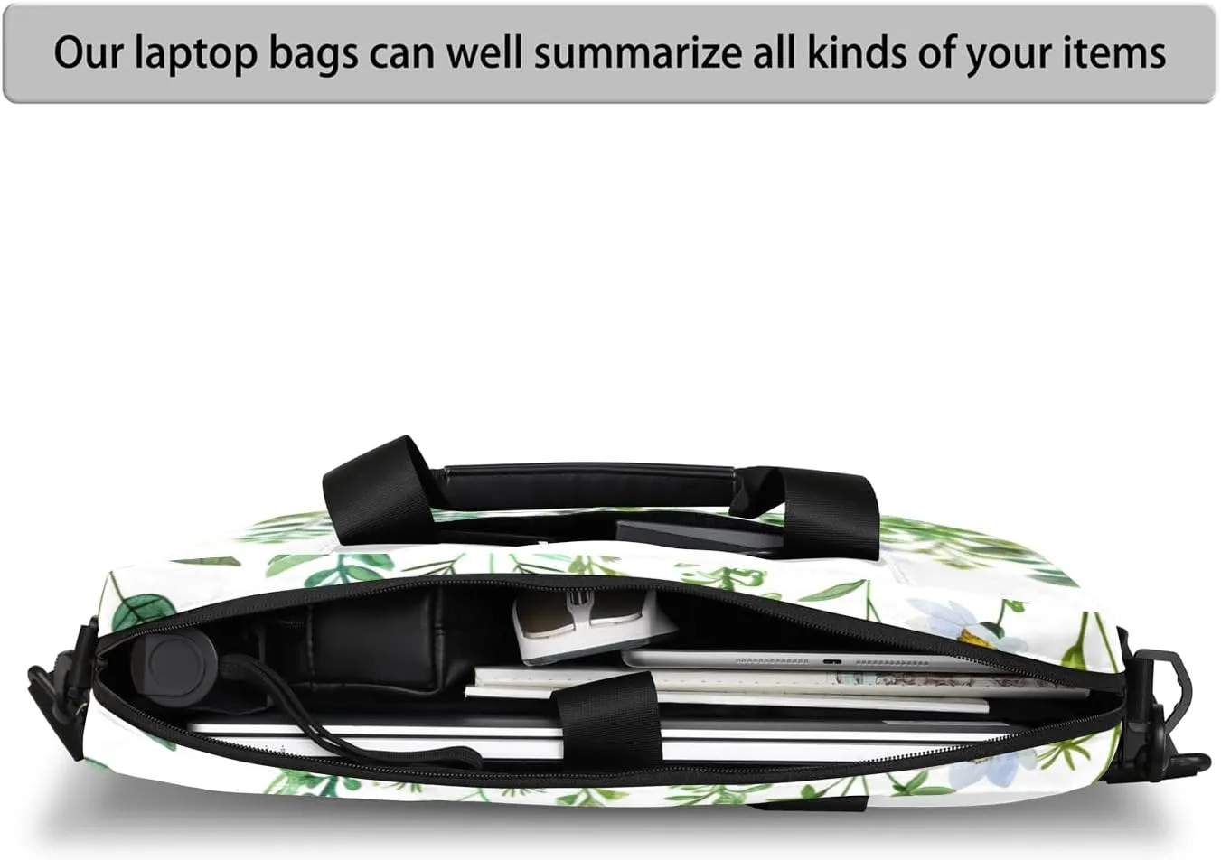 Spring Wildflowers Laptop Sleeve Case 14 15 15.6 inch, Spring Wildflowers Laptop Briefcase Shoulder Bag Waterproof Travel Computer Cover Carrying Bags