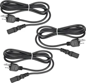 SureSave AC Power Cord | Desktop Computer & Monitor Power Cable for Home or Office | Heavy Duty Universal 3-Prong Extension Cable - 6 Ft 3 Pack