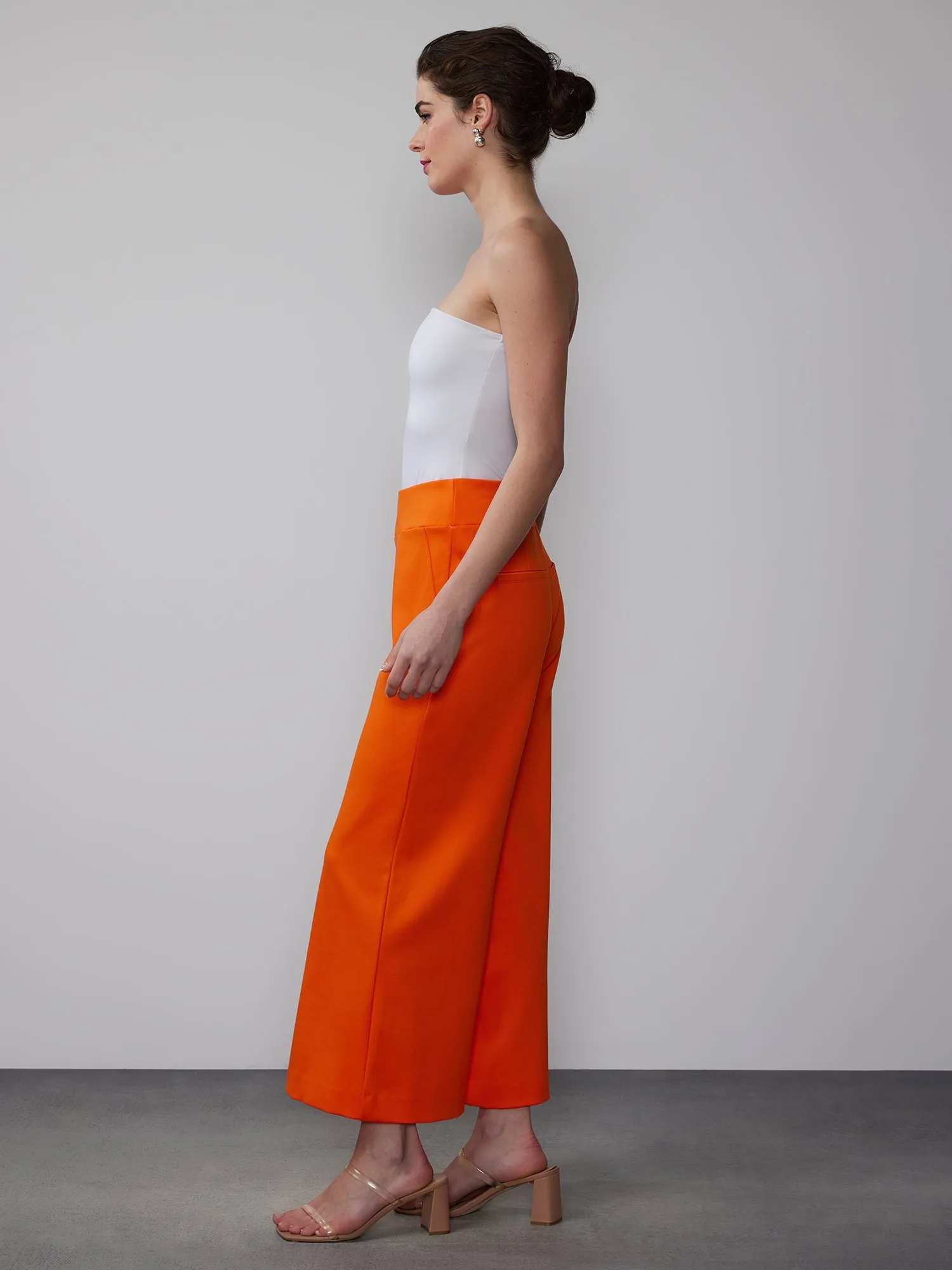Tall Ponte Pull-On Palazzo Crop Pant