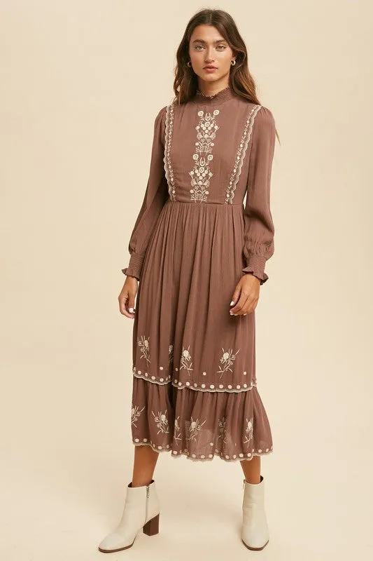 Taupe Folklore Dress