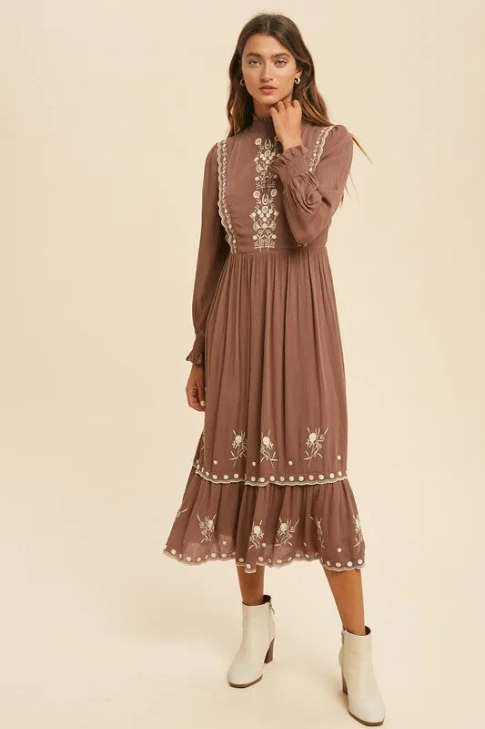 Taupe Folklore Dress