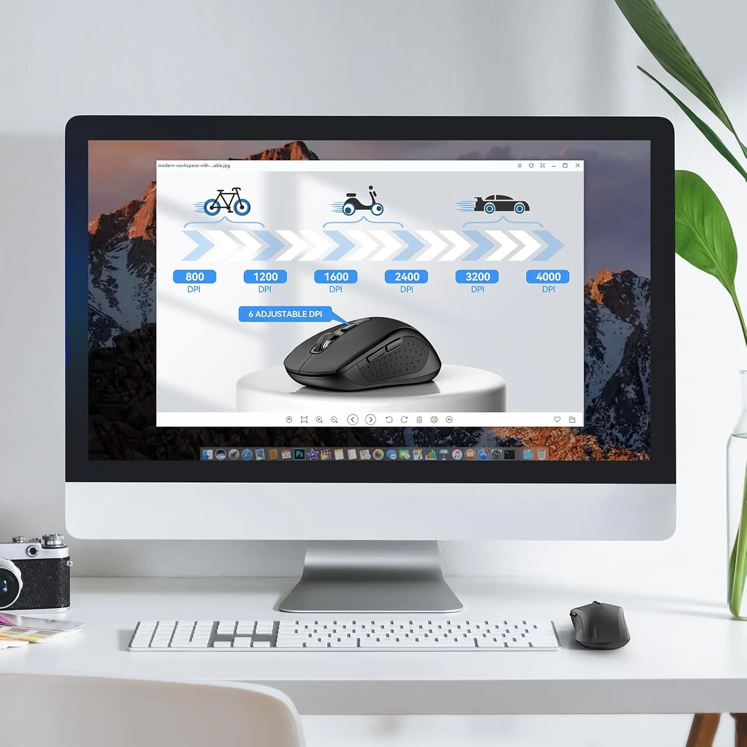 TECKNET Bluetooth Mouse, 4000DPI Wireless Mouse for Laptop 2-in-1(BT 5.0/3.0 2.4Ghz) Computer Portable PC Mice Wireless with USB Receiver for Mac (USB-A Bluetooth, Black)