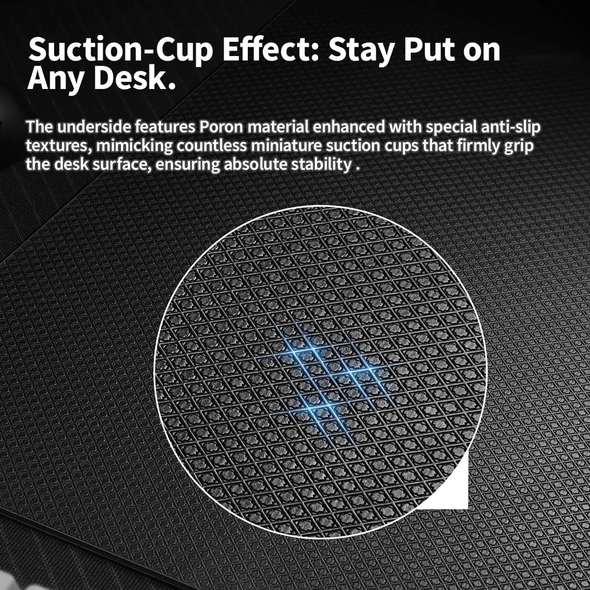 Tempered Glass Gaming Mouse Pad Ultra-Thin Desk Mat Anti-Scratch, Wear-Resistant 400 * 300 * 1.8mm Large Durable Mouse Pads Ultra-Smooth Micro-Etched Surface Anti-Slip Silicone Base (Black)