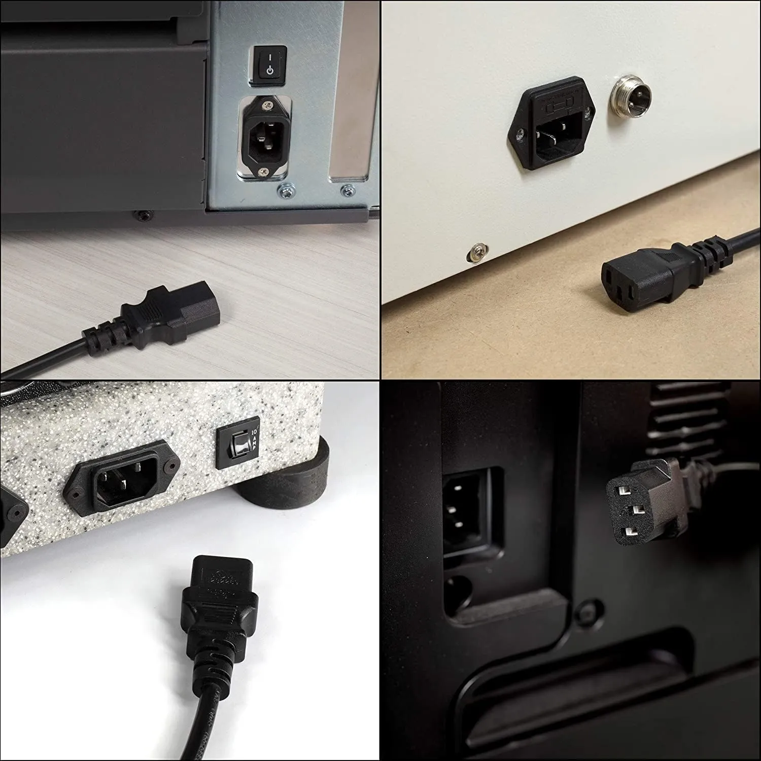 THE CIMPLE CO 15 Feet, Black - 3 Prong AC Power Cable for Computer, Medical, Server, & Desktop - C13 Power Supply Cord - NEMA 5-15P to C13 / IEC 320 - (4.5 Meter)