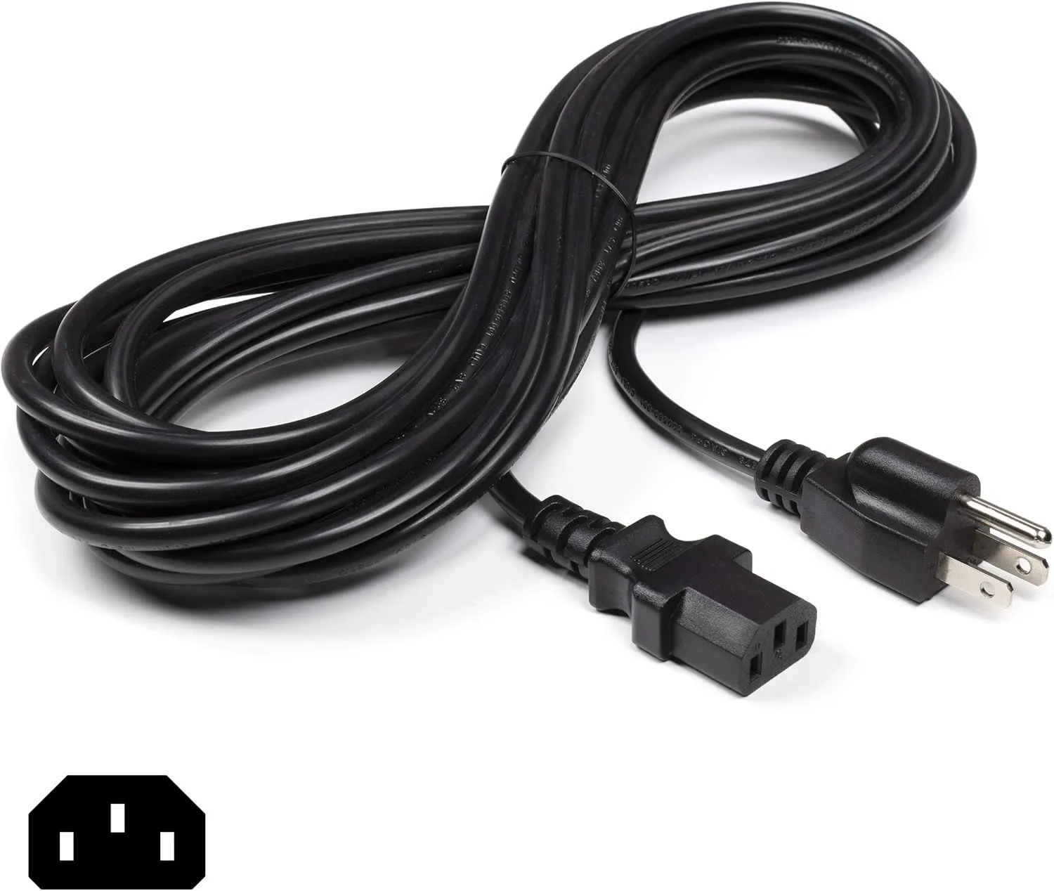 THE CIMPLE CO 15 Feet, Black - 3 Prong AC Power Cable for Computer, Medical, Server, & Desktop - C13 Power Supply Cord - NEMA 5-15P to C13 / IEC 320 - (4.5 Meter)