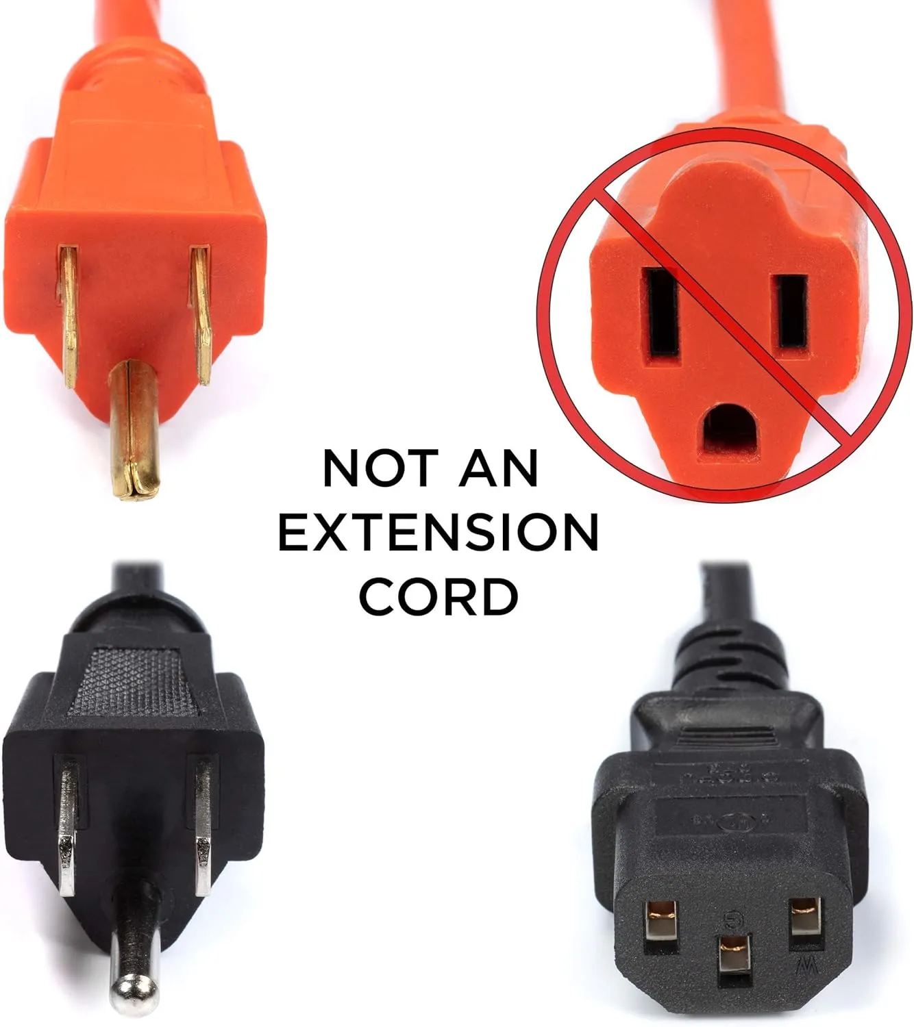 THE CIMPLE CO 15 Feet, Black - 3 Prong AC Power Cable for Computer, Medical, Server, & Desktop - C13 Power Supply Cord - NEMA 5-15P to C13 / IEC 320 - (4.5 Meter)