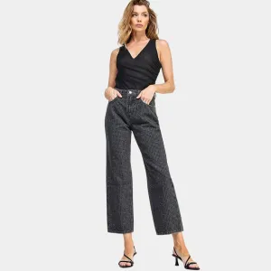 The Crystal Cropped Straight Jeans (Black   Stone)