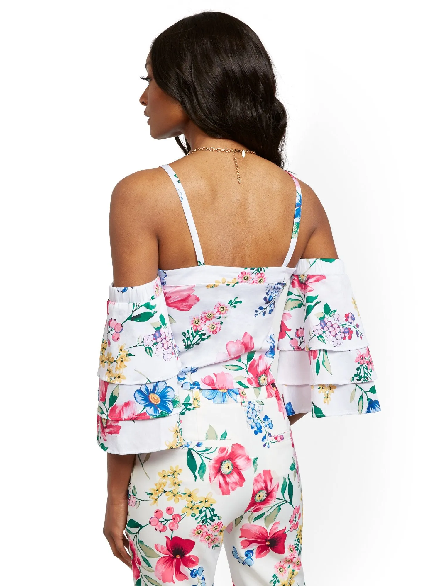 Tiered-Sleeve Off-The-Shoulder Top - 7th Avenue
