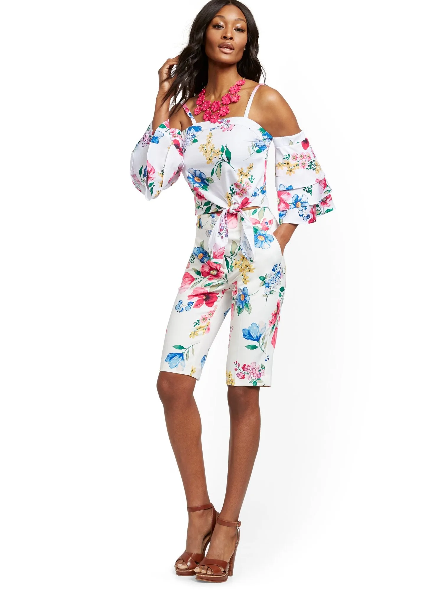 Tiered-Sleeve Off-The-Shoulder Top - 7th Avenue