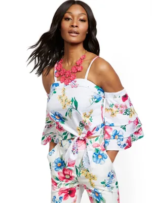 Tiered-Sleeve Off-The-Shoulder Top - 7th Avenue