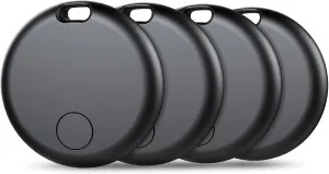 Tracker Air Tag-4 Pack: Smart Bluetooth Tracker, Item Finder Works with Apple Find My (iOS Only) App, Trakcer Tag Locator for Keys, Luggage, Satchel, Backpack etc. (Not for Android Devices)