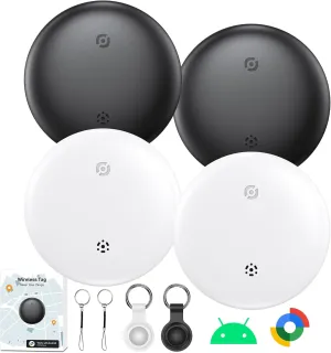 Tracker Tag for Android, Air Tags-4 Pack Android Tracker Tags Work with Google Find My,Bluetooth Tracker for Android Keys Finder and Item Locator Smart Tag with Protective Case for Wallet,Luggage,Bags