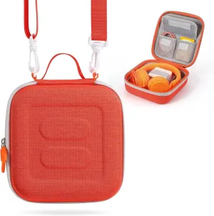 Travel Case Hard Case Replacement for Mini, Kids Audio Card Portfolio Case Designed to Hold Player, Audio Cards, and Accessories for Boys and Girls (Orange-L)