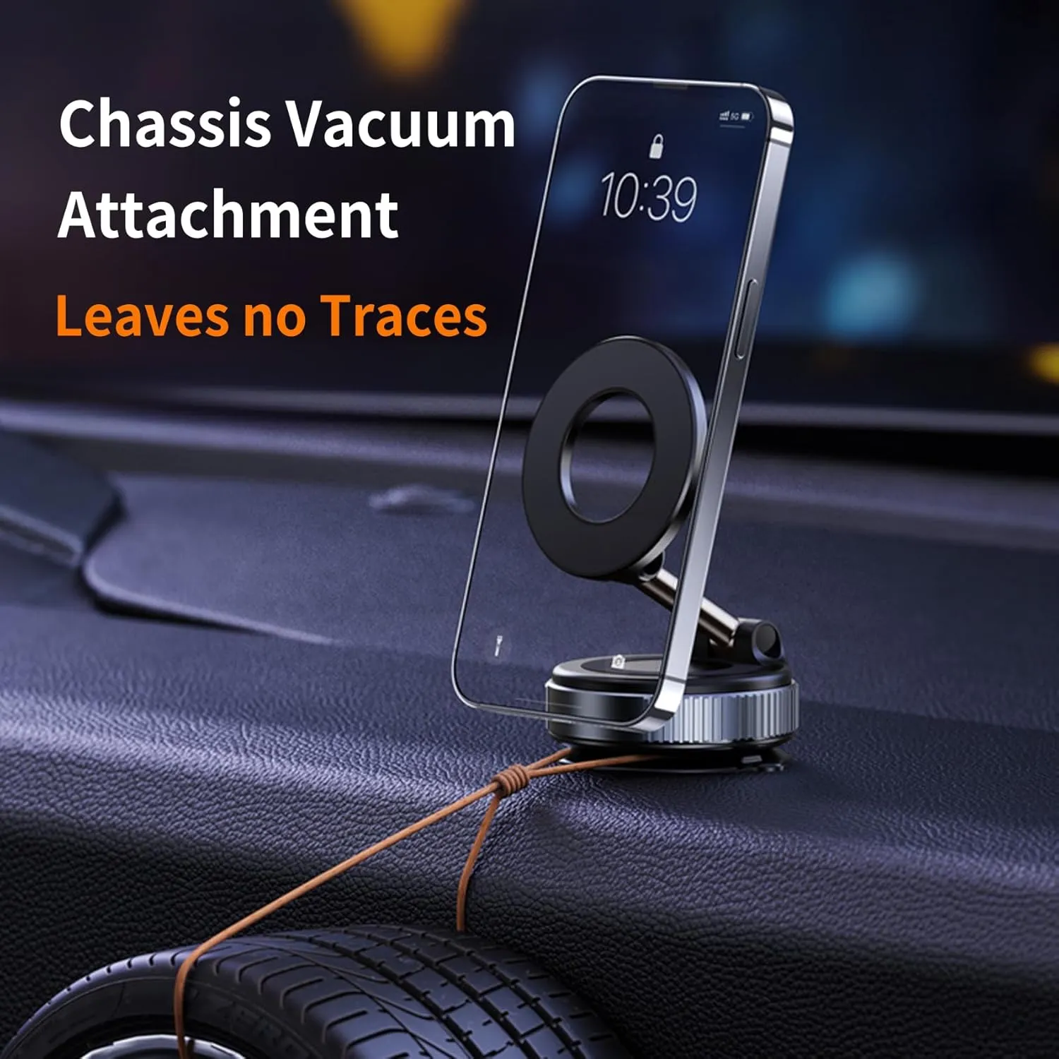 Vacuum Magnetic Car Phone Holder-360Rotatable Car Suction Cup Phone Mount for All Smartphones on Smooth Surfaces(80 LBS Strongest Suction&2400gf Strongest Magnetic)